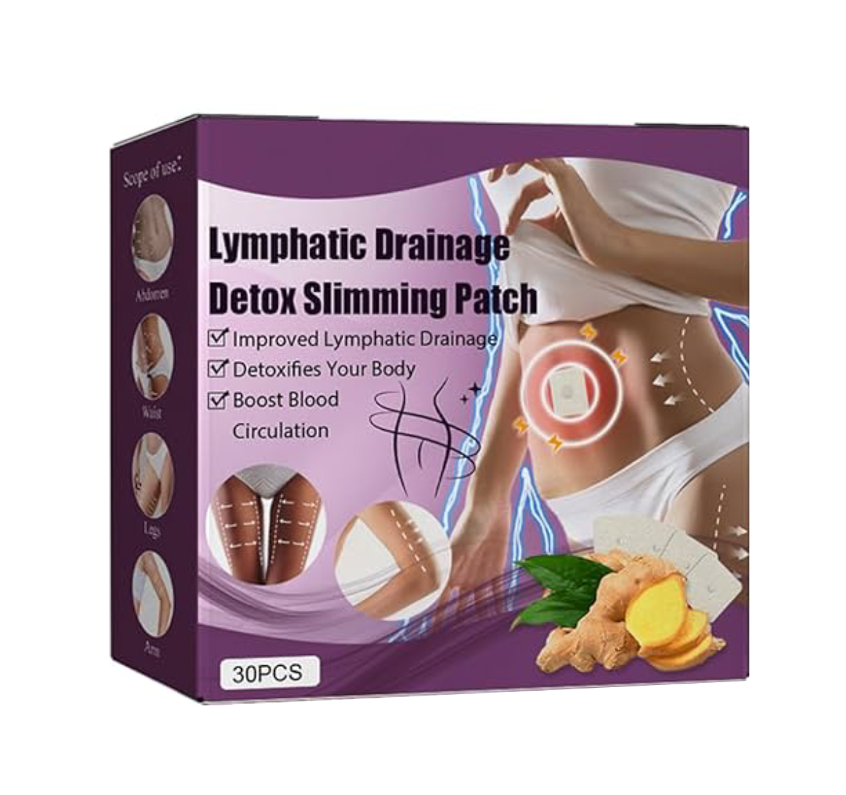 Лимфодренажные детокс-пластыри для похудения 30 шт (Цена по факту)